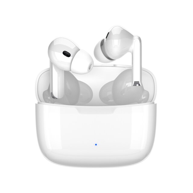 Bluetooth гарнитура Deppa Air Space TWS в зарядном футляре белая