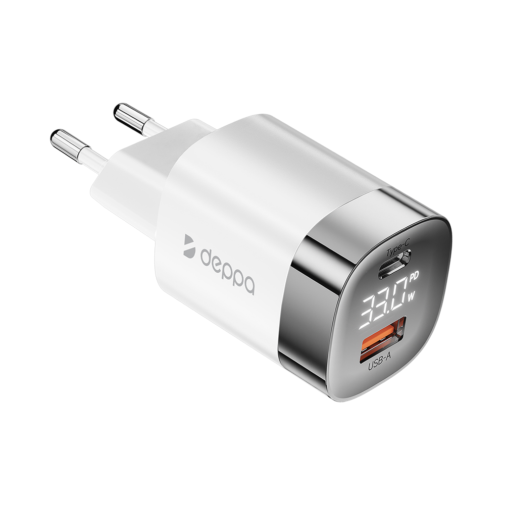 СЗУ usb/type-c 33W PD QC Deppa GaN белый купить в Ачинске по цене 2 903 ₽